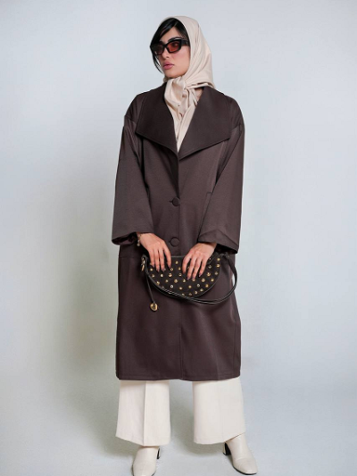 لش 327 جلو دکمه پارچه ای بلند فری