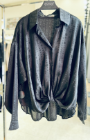 شومیز ژاکارد توپی جلو پیچ