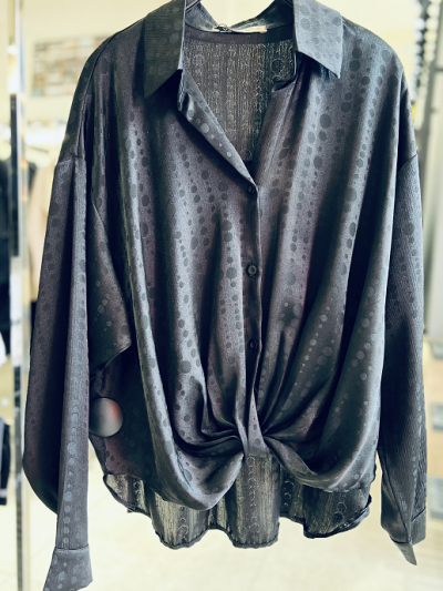 شومیز ژاکارد توپی جلو پیچ